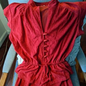 Vibrant red vibe dress (terry cloth)
